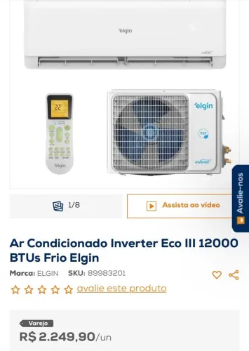 Ar condicionado Elgin 12 mil Btus
