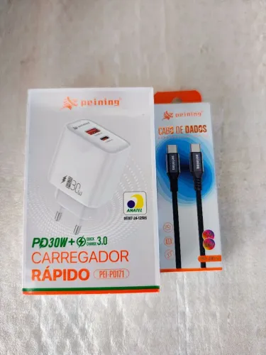 Carregador completo, iPhone e Android. Padrão original com tecnologia Power delivery.
