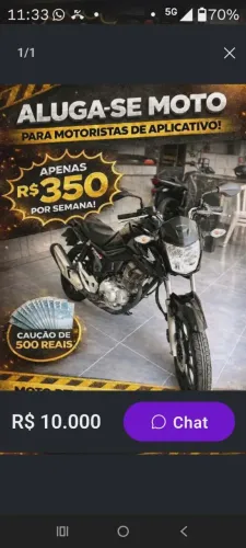 Oportunidade! Alugo moto aplicativo