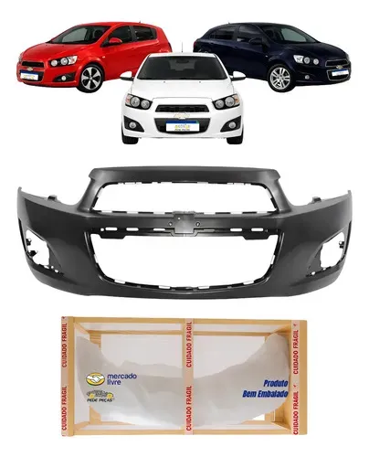 Parachoque Sonic Hatch Sedan 2012 2013 2014 Dianteiro Preto Para Pintura