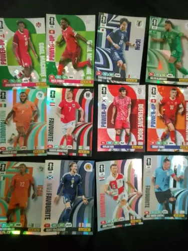lote 12 cards especiais foil holo adrenalyn xl panini copa 26 card futebol ñ é figurinha