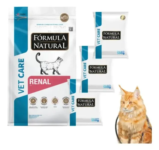 3 Pacotes Formula Natural Vet Care Gato Renal 500g Premium