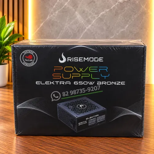Fonte Gamer 650w Rise Mode 80 Plus Bronze Pfc Ativo Elektra Teclab