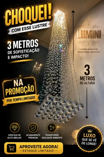 Lustre para pé direito alto