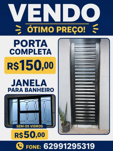 Porta e janela para banheiro