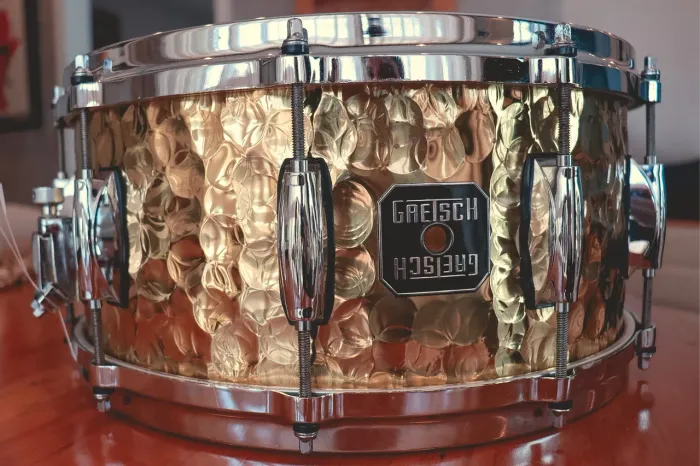 Caixa Gretsch Full Range Hammered Brass 14" x 6.5" - Estado de Colecionador!