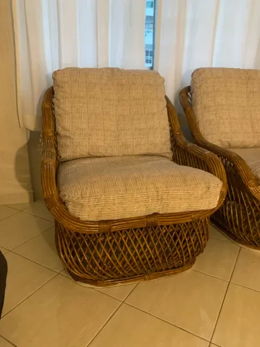 Poltronas em fibra natural e aquablock 