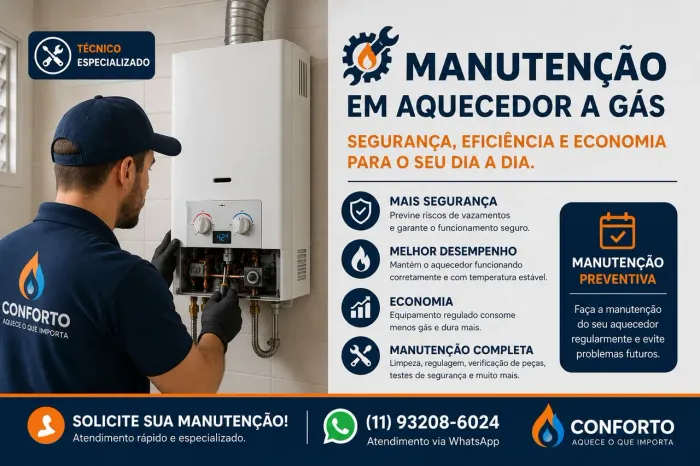 Manutenção em aquecedor a gás
