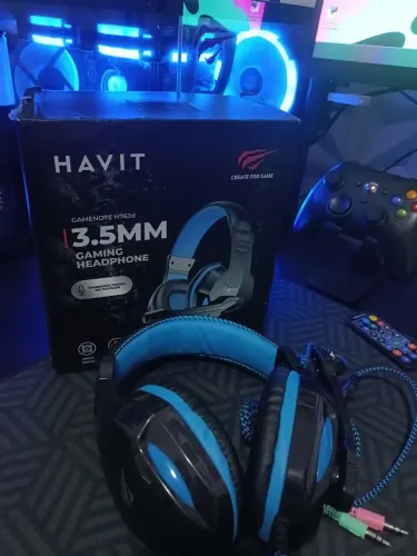 Fone havit H763d novo lacrado promoção , cor preto e azul