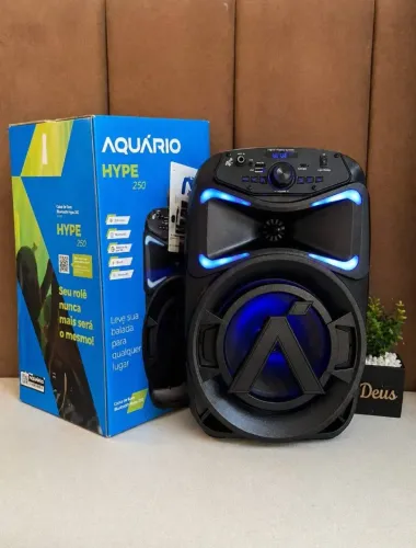 Caixa de Som Bluetooth Aquário HYPE 250 | 250W RMS + TWS + Karaokê