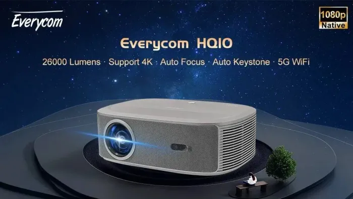 Projetor de Cinema Profissional Touyinger Everycom HQ10W Full HD 4K 26000 lumens 