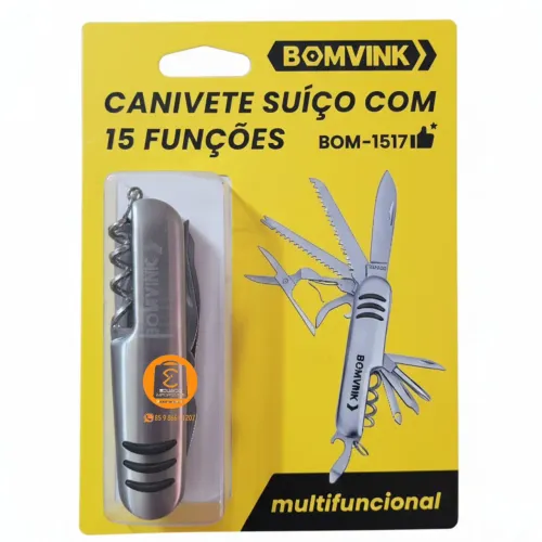 Canivete suiço com 15 Funções - Multifuncional BOM-1517
