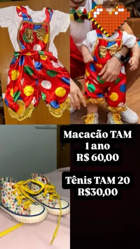 Fantasia palhaço 1 ano