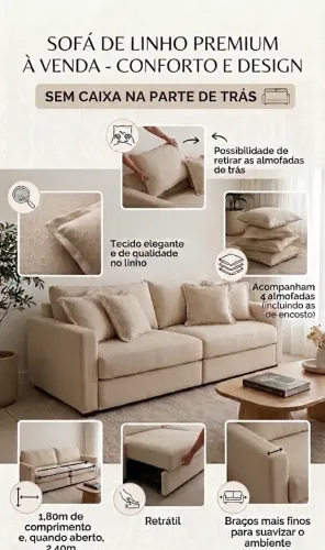 Sofá Retrátil - Novo e Perfeito Estado