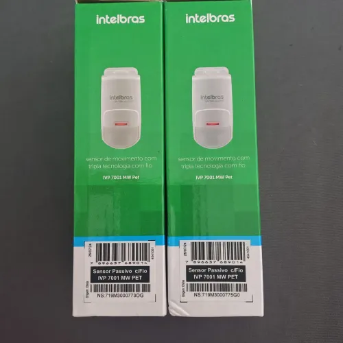 Kit 2 sensor IVP Intelbras 7001 MW PET tripla tecnologia com fio sensor de movimento 