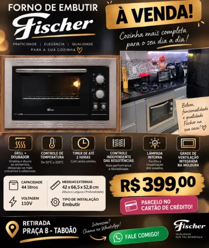 Forno Elétrico Fisher 44 litros