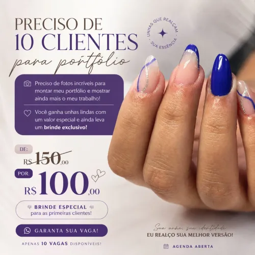 ? Alongamento de Unhas em Promoção - De R$150 por R$100