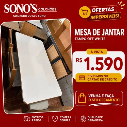 Mesa de jantar MDF 6 cadeiras