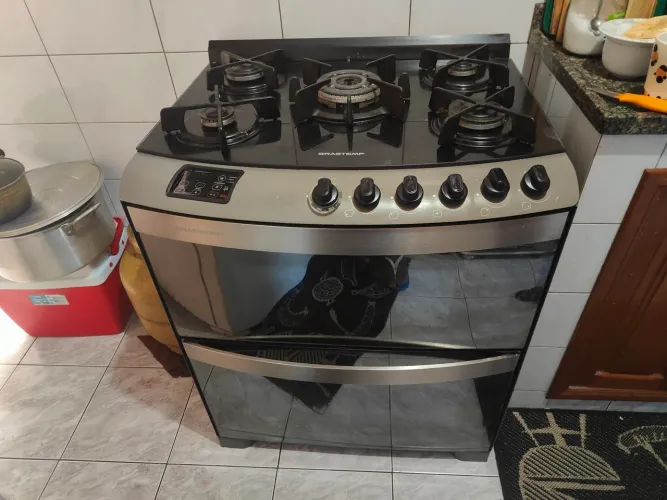 Fogão Brastemp 5 Bocas BF475AR Ative! com Duplo