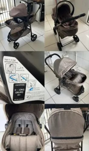 Carrinho de bebê Moisés e bebê conforto Galzerano Olympus