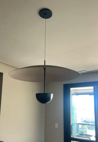 Lustre Pendente Led na cor azul metalizado