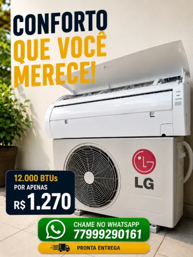 AR CONDICIONADO LG 12.000 MIL BTU JÁ REVISADO E HIGIENIZADO PRONTO PARA INSTALAÇÃO