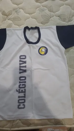 Uniformes colégio vivo - kit 5 camisetas tamanho 8