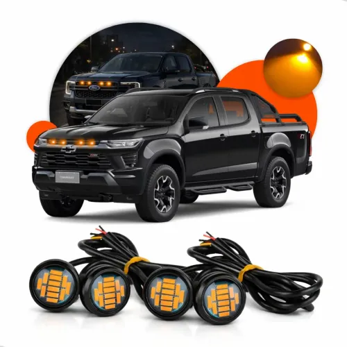 Kit 4 Super Luz De Grade Led Ambar Pick Ups Camionetes