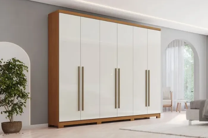 Guarda-roupa Casal New Jade 6 Portas 3 Gavetas - Entrega/Montagem Grátis Fortaleza