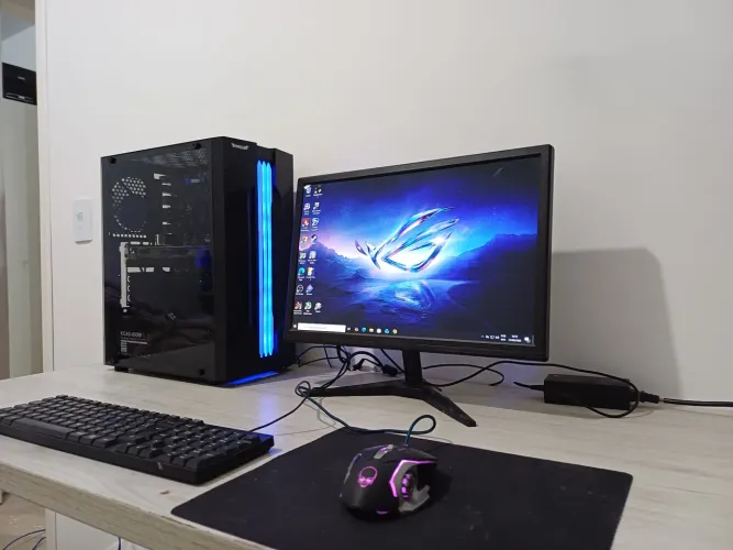 Pc gamer completo rx580 monitor teclado e mouse