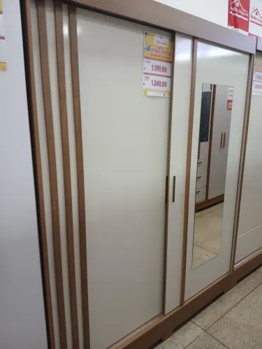 GUARDA ROUPA CASAL 2 PORTAS COM ESPELHO BRIZ