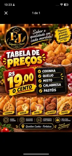 Vendo salgados congelados 12 gramas
