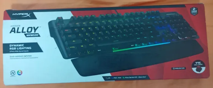Teclado Mecânico Gamer Hyperx Alloy Mkw100, RGB, Switch Red, Full Size, Us, Preto