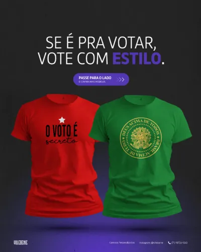 Camisas Personalizadas Política | Lula e Bolsonaro