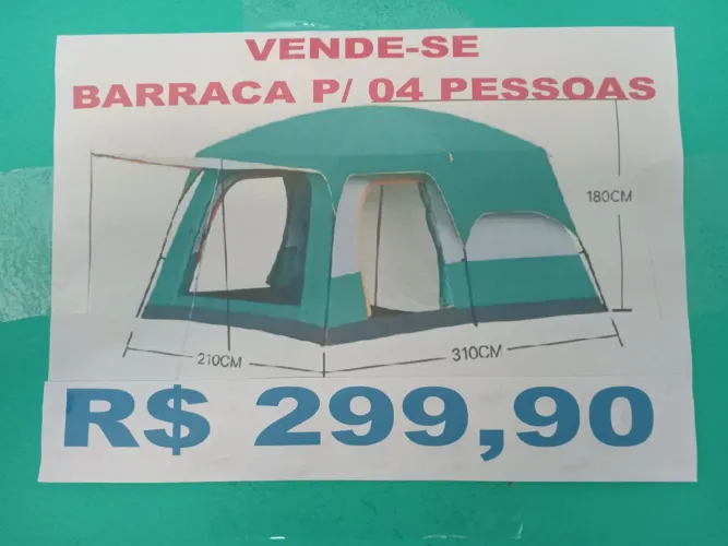 Barraca nunca usada para 04 pessoas