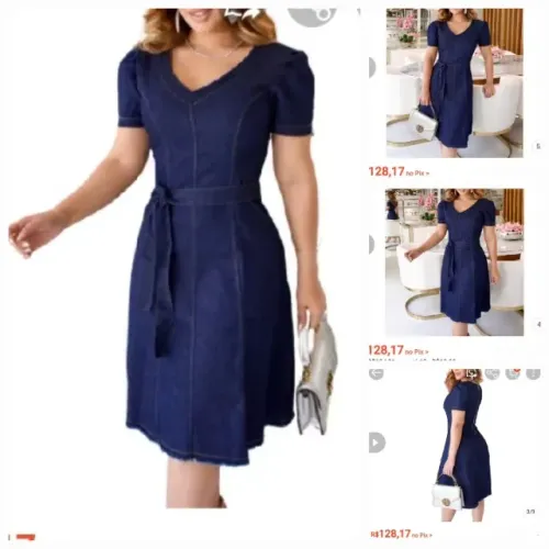 Vestido jeans P novo elastano lindíssimo