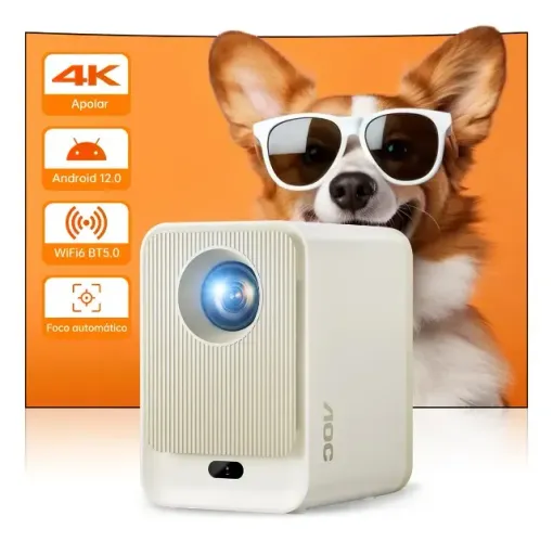 Projetor Inteligente AOC T6Plus-EU Full HD 1080p com Wi-Fi 6, Bluetooth e Android 12