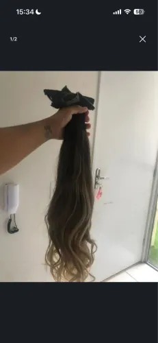 Aplique cabelo humano brasileiro 65 cm 200 gm