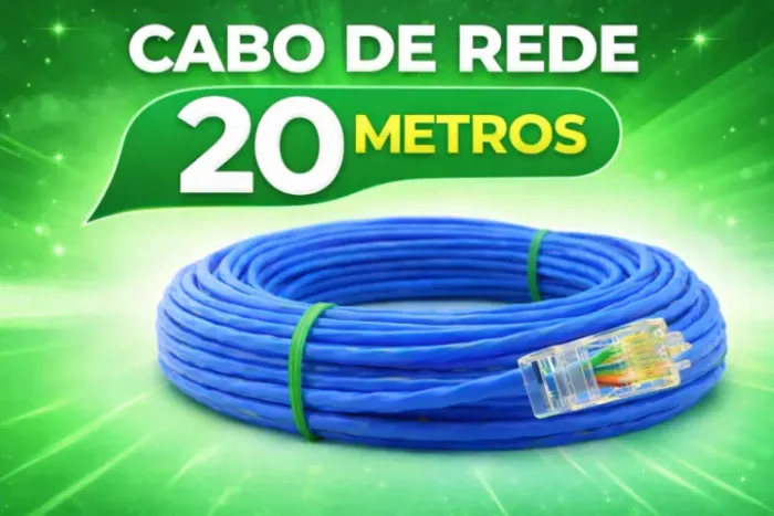 Cabo de rede - 20 metros - ALTA QUALIDADE - entrega grátis em Campo Grande - MS