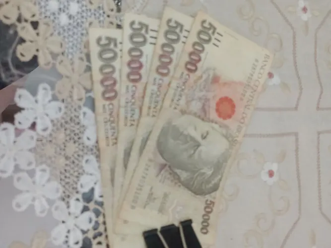 Notas de 50000 cruzeiros antigos (lote com 4 cédulas)