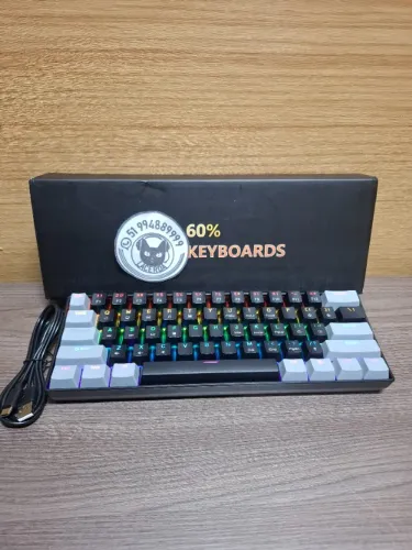 Teclado Mêcanico S61, 60%, Rainbow, Switch Blue(azul) [NOVO]