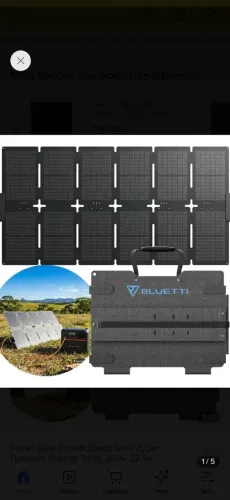 Painel Solar Portátil Bluetti Sora 220w Dobrável Potente Preto 26.9v 22.9v