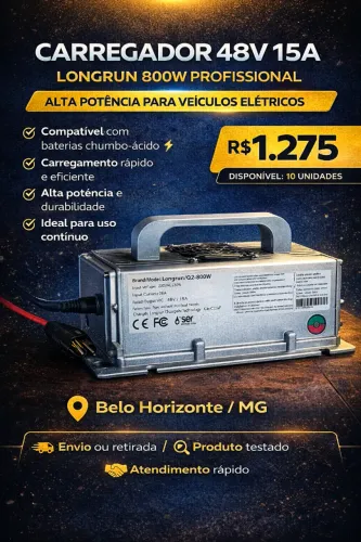 Carregador De Bateria Longrun para scooter e triciclo Longrun - Profissional