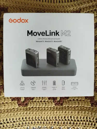 Lapela Godox completa. 2 transmissores, 1 receptor para câmera e celular.
