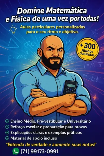 Aulas particulares: Matemática e Física.