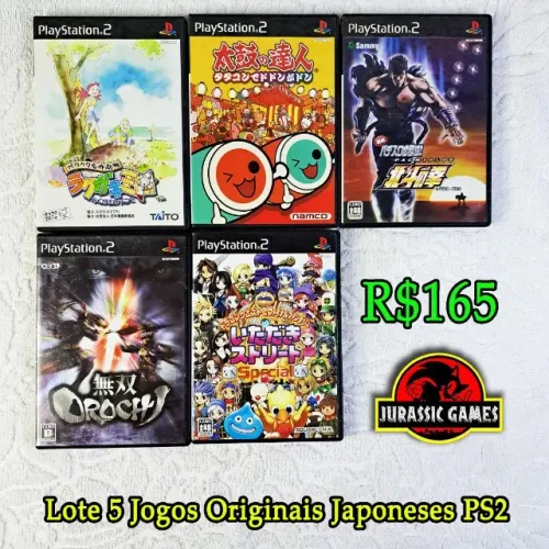 Lote jogos Originais Ps2 Japoneses. Warrior Orochi, Hokuto no Ken, Dragon Quest e Final Fa