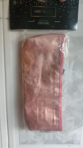 Estojo Escolar Tilibra West Village Metalizado Rose Gold - Novo Lacrado