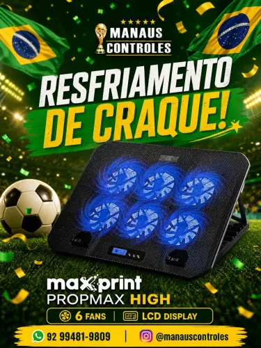 Suporte para notebook led cooler 6 fans 