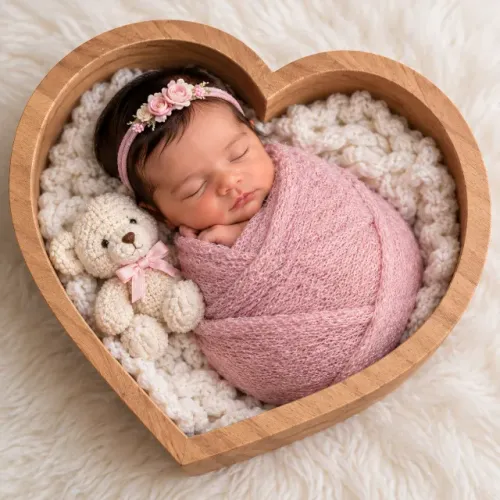 Coração de MDF para Fotos New Born