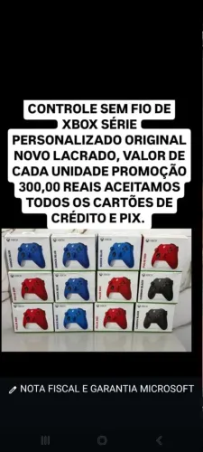 Controle de xbox séries originais novo lacrado aceito cartão